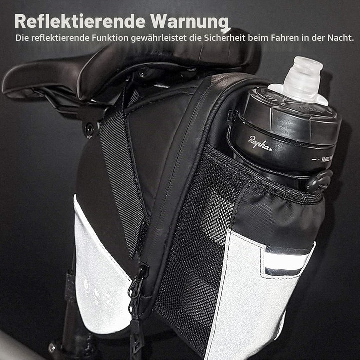 UBORSE Fahrrad Satteltasche Wasserdicht Fahrradsatteltasche mit Flaschenhalter Reflektierend Fahrrad