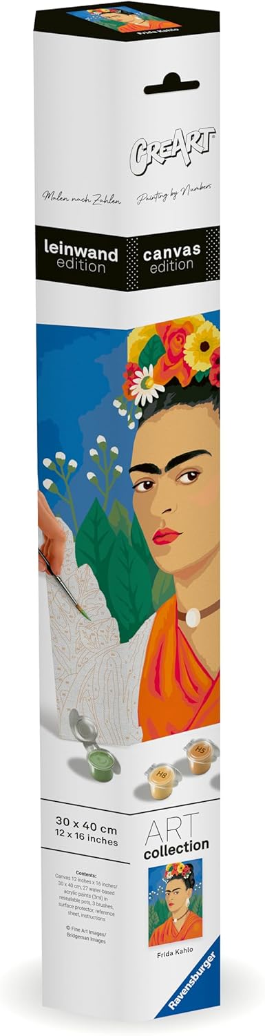 Ravensburger CreArt 25525 - Frida Kahlo - Malen nach Zahlen Erwachsene, DIY Malset mit Pinsel und Ac