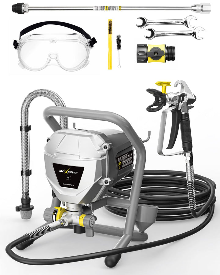InoKraft MaXpray M1 Airless Farbspritzgerät, Version 2024 EU, hocheffizient, verdünnungsfrei, minima