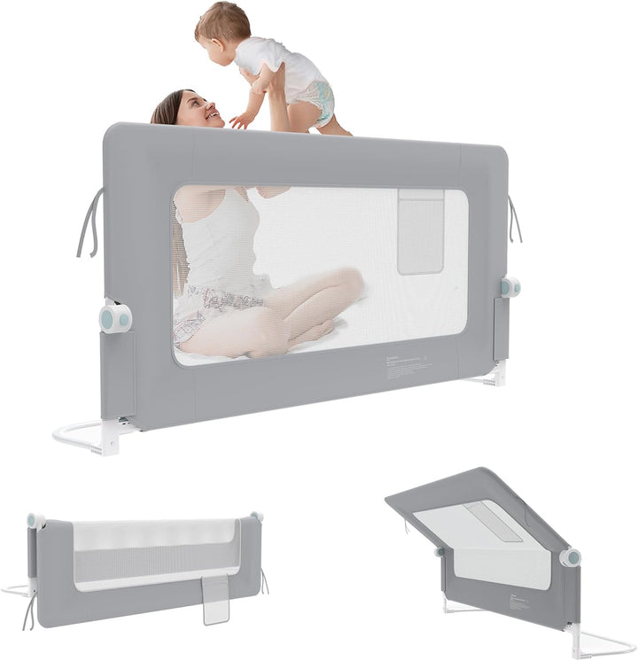 UISEBRT Bettgitter 180cm Bettschutzgitter Klappbar für Kleinkinder, Rausfallschutz Höhenverstellbar