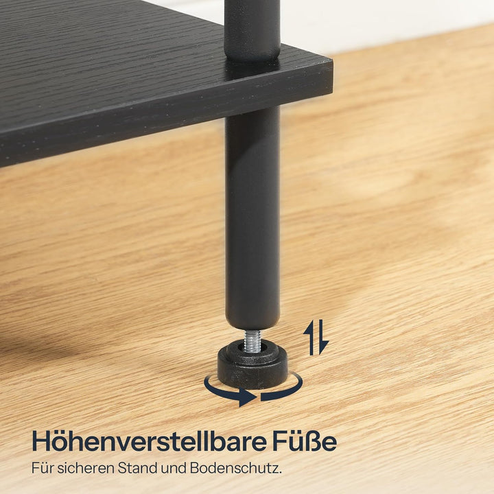 HOOBRO Plattenspieler-Ständer, 3-Stufiger, Beistelltisch, Schallplattenständer mit herausnehmbaren T