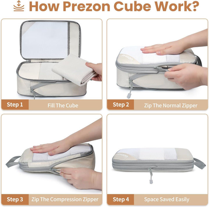 6 Set Kompressions-Packwürfel, Durchsichtiges Design, Platzsparend, Leicht, Massgeschneidertes Katio