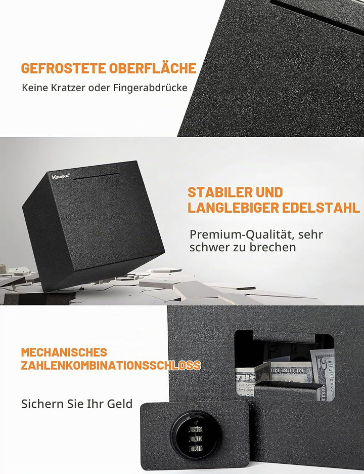 Spardose für Erwachsene, wiederverwendbares Edelstahl-Passwort Spardose aus Metall mit Kombinationss