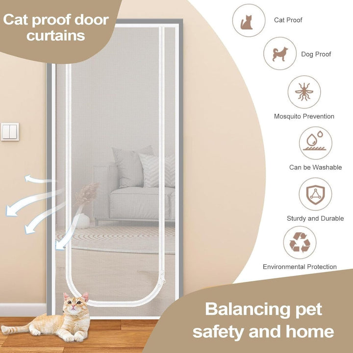 Katzen Bildschirmtür | Cat Proof Door Screen | Heavy Duty Mesh Doors Screens Net für Katzen mit dopp