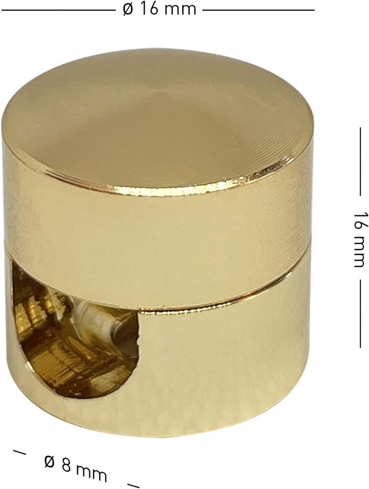 smartect Aluminium Wand- und Deckenpins für Textilkabel [4 Stück, Gold] Deckenbefestigung mit Schrau