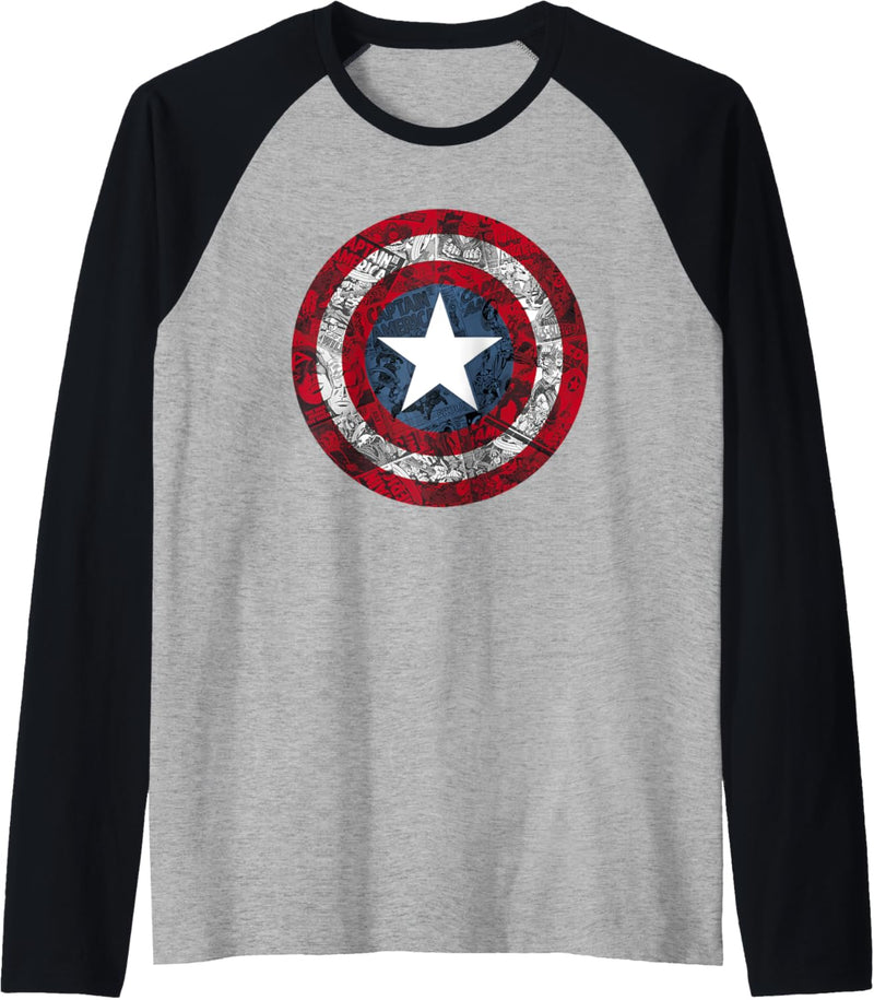 Marvel Captain America Avengers Shield Comic Raglan
