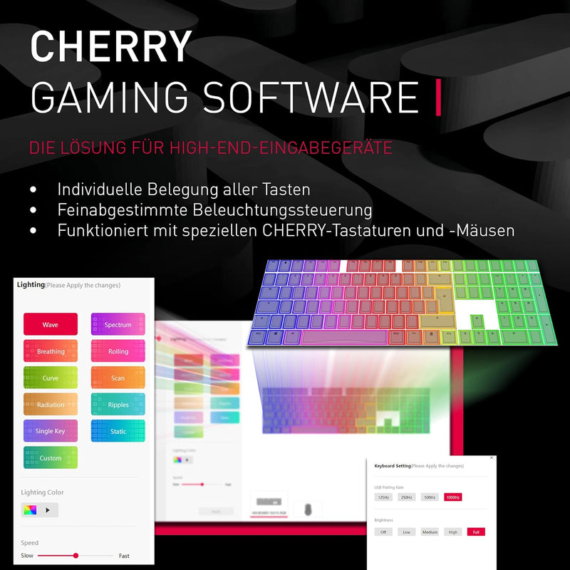 CHERRY MX 8.2 TKL Wireless, kabellose mechanische Gaming-Tastatur ohne Nummernblock, Deutsches Layou