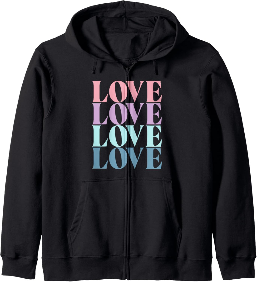 Love Multicolored Word Stack Kapuzenjacke