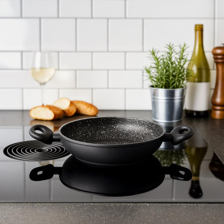 STONELINE® Made in Germany Servierpfanne 28 cm, auch für öl- und fettfreies Braten, Kratzfeste Antih