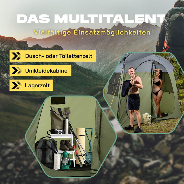 Lumaland Premium Duschzelt | Toilettenzelt für Indoor &amp; Outdoor | Mobiles Umkleidezelt &amp; Lagerzelt |