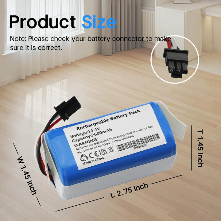 K KYUER 14.4V 2600mah Ersatz Saugroboter Akku für AIRROBO P30 Robot Vacuum Cleaner Battery H18650CH-