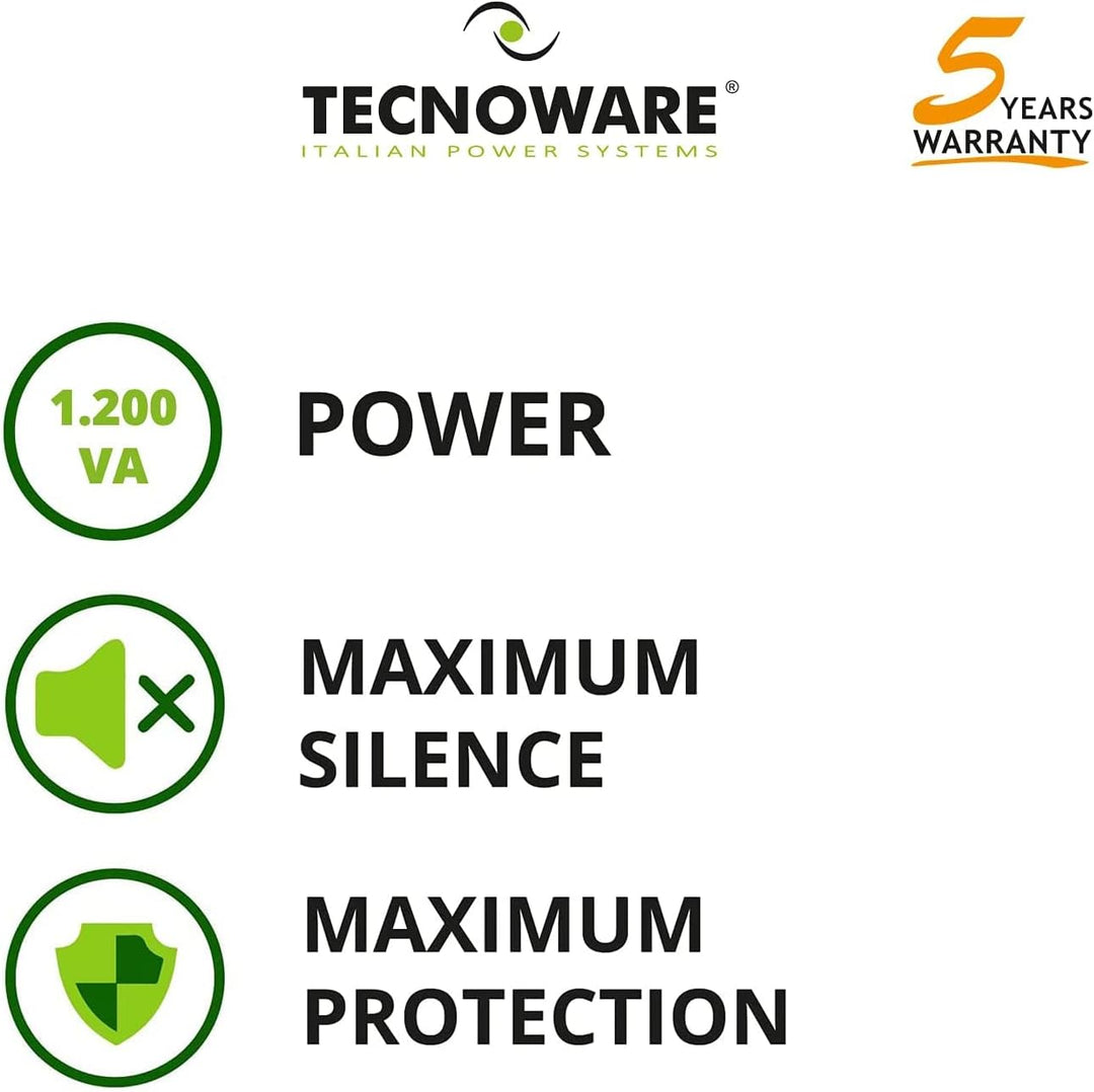 Tecnoware USV EVO DSP PLUS 1200 Unterbrechungsfreie Stromversorgung - Online-Technologie, Installati