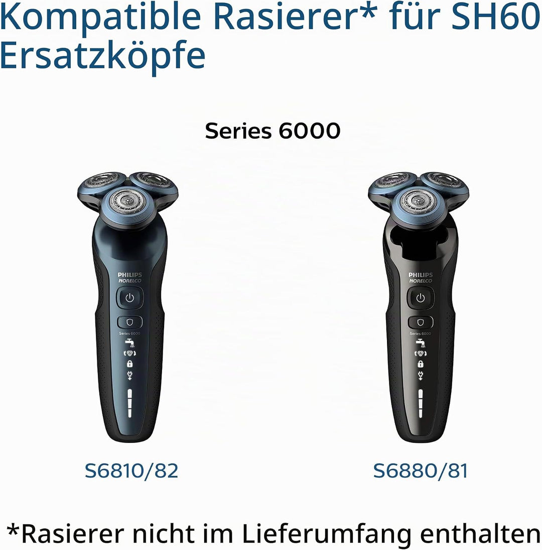 Philips Norelco Original SH60/72 Scherköpfe, kompatibel mit Norelco Rasierer Serie 6000