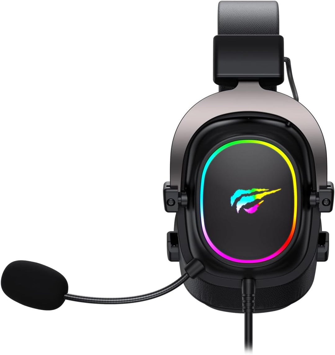 Havit H2002p RGB Gaming Headset mit Mikrofon – 50 mm Treiber – 7.1 Kopfhörer mit Kabel Surround Soun