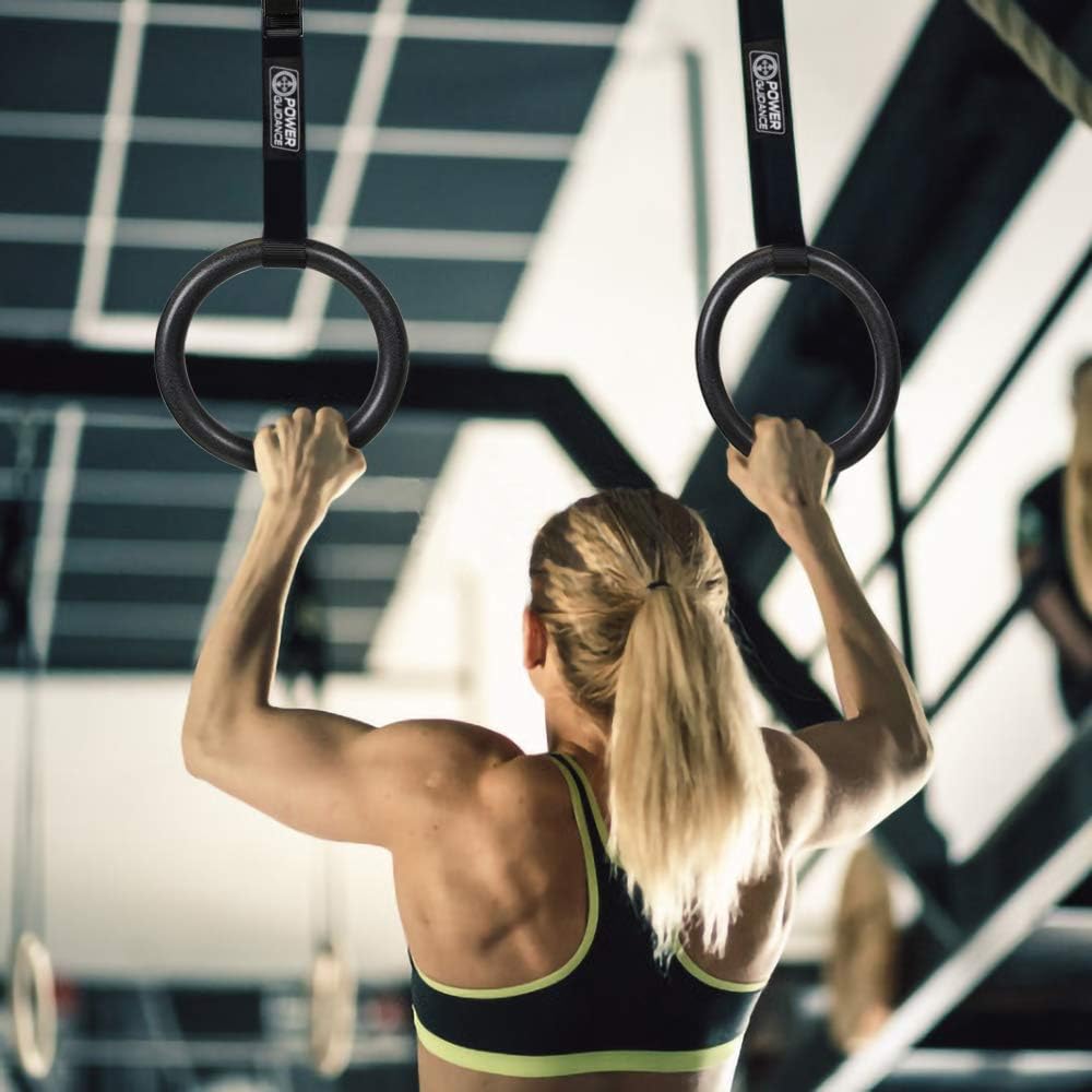 POWER GUIDANCE Turnringe aus mit verstellbaren Schnallenriemen, gymnastikringe für Home Gym, Outdoor