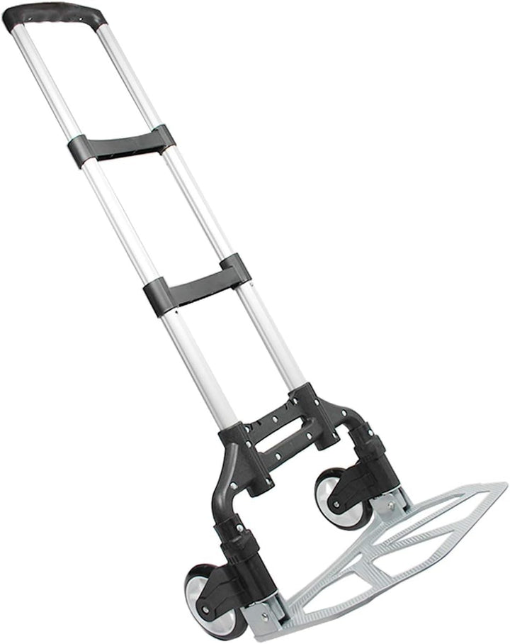 HELO Alu Transportkarre Sackkarre klappbar (EIN-Knopf Bedienung), Handkarre bis 85 kg belastbar bei