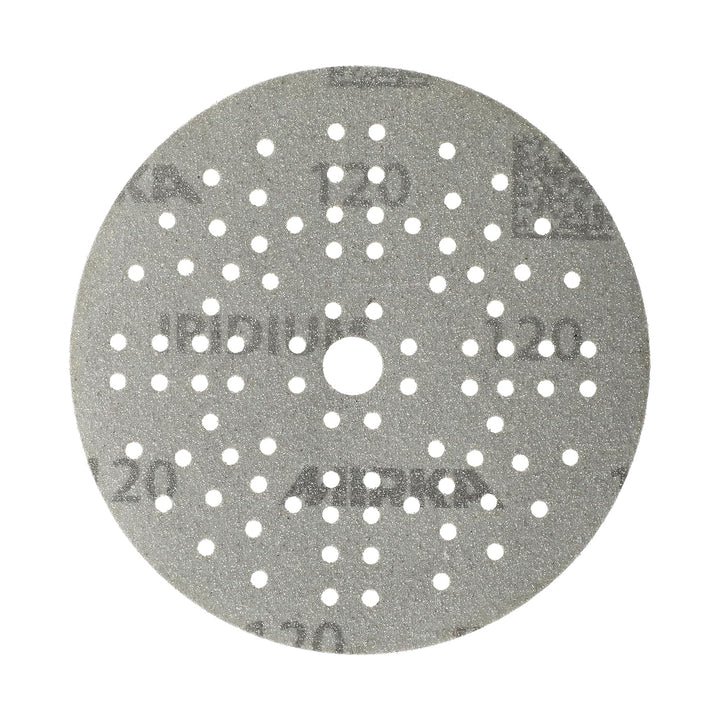 Mirka Iridium Premium-Schleifpapier Ø 125mm Klett 89-Loch, Korn 120, 100 Stk/Zum Schleifen von Lack,