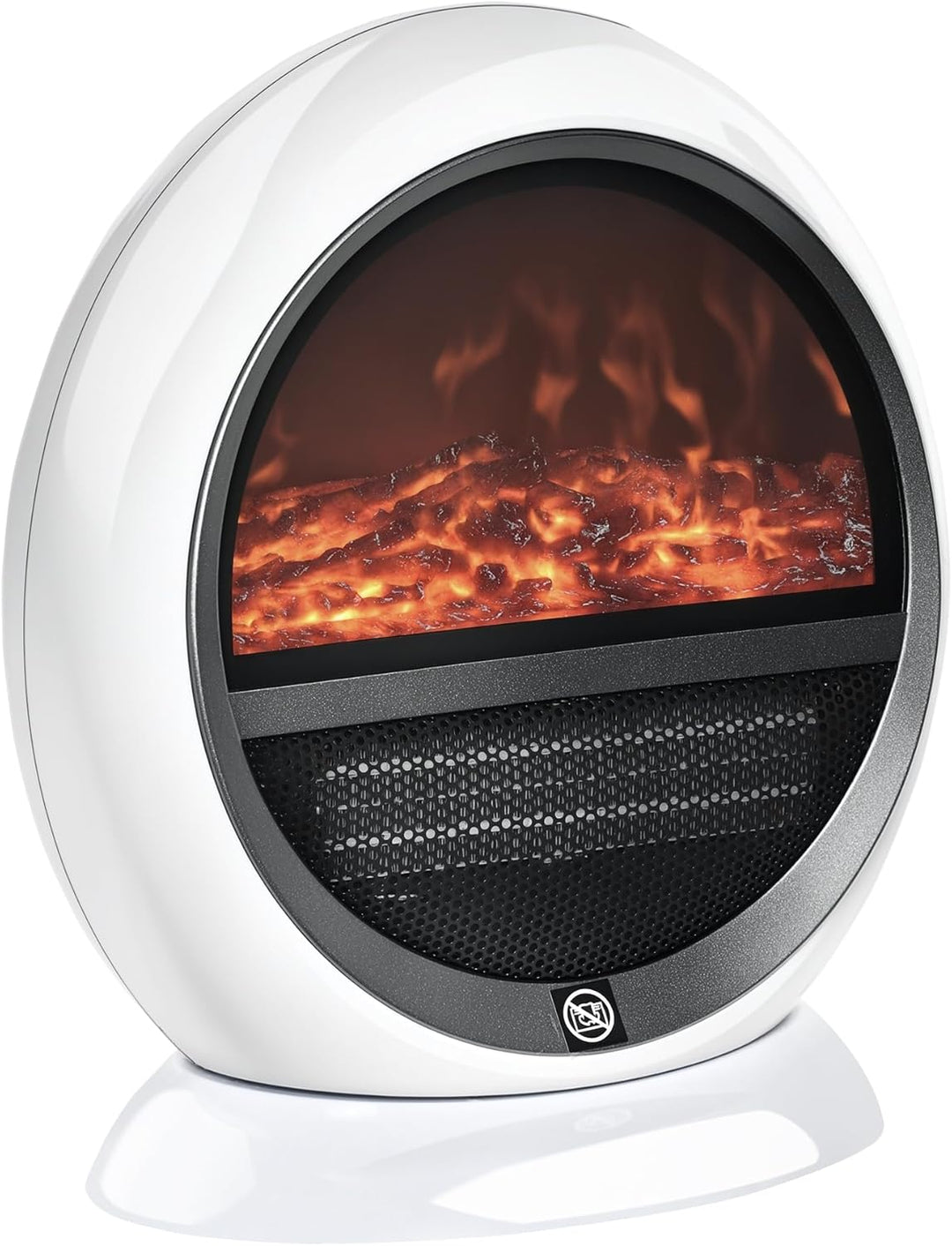 HOMCOM LED Elektrokamin mit Flammeneffekt 1500W Standkamin Kaminofen ABS-Kunststoff Weiss 30,5 x 18