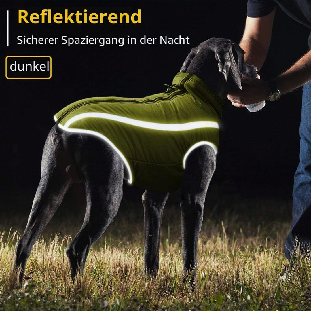 Idepet Wasserdichter Hundemantel Winter Warme Jacke, Winddichte Haustierkleidung Hundejacke Outfit f