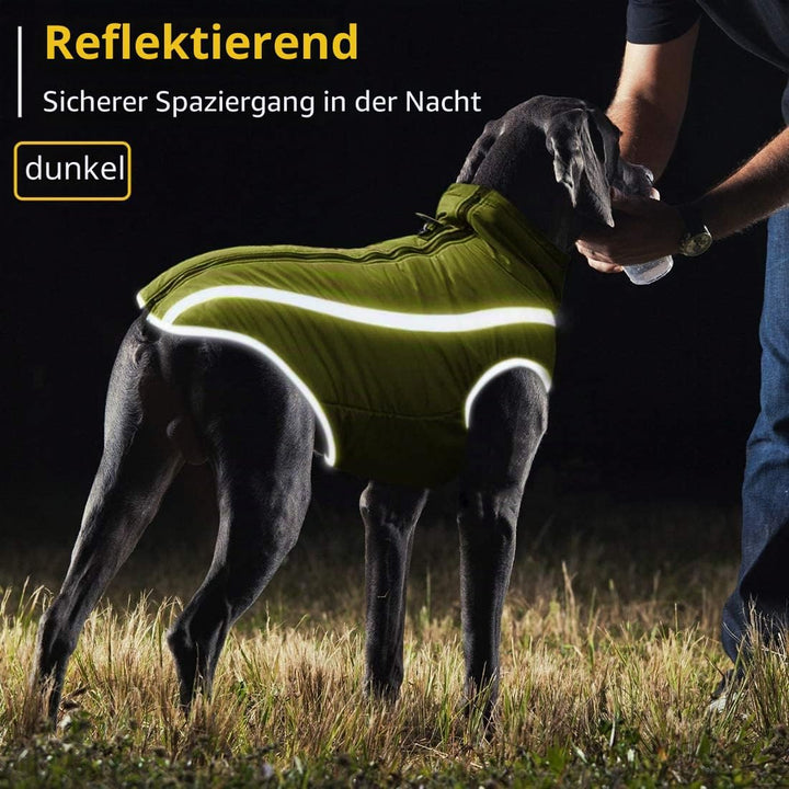 Idepet Wasserdichter Hundemantel Winter Warme Jacke, Winddichte Haustierkleidung Hundejacke Outfit f