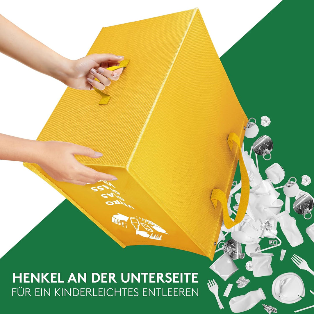 PTMS® Mülleimer 3 Fächer MAXI XL extra gross - Mülltrennsystem Taschen für Papier, Glas & Plastik -