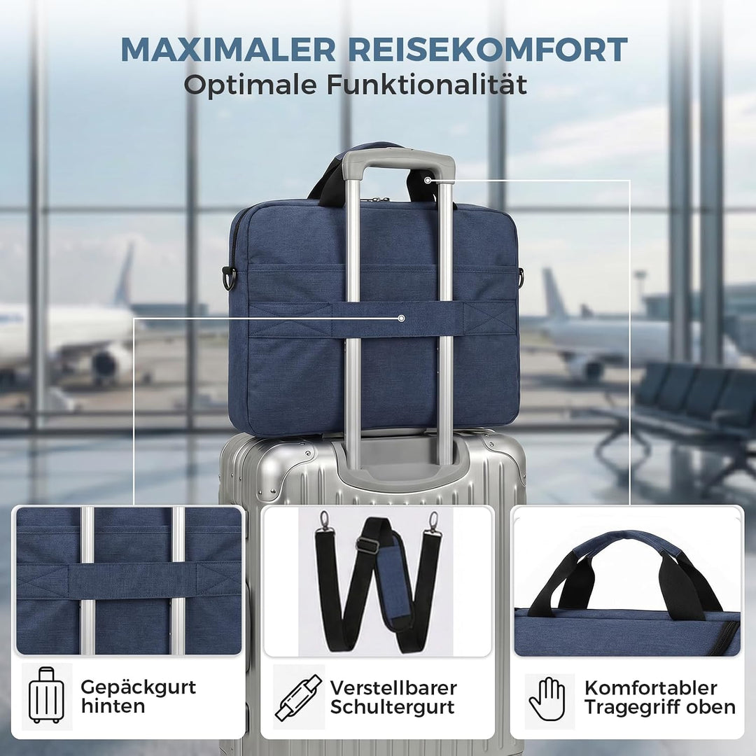 BERTASCHE Laptoptasche 17 Zoll - 17,3 Zoll Notebooktasche für Herren Damen, Computertasche für Reise