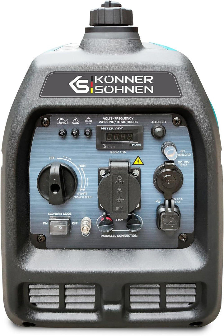 Inverter-Generator KS 2100i S von Könner & Söhnen. Stromerzeuger benzin 2000 W, Schuko-Steckdose 230