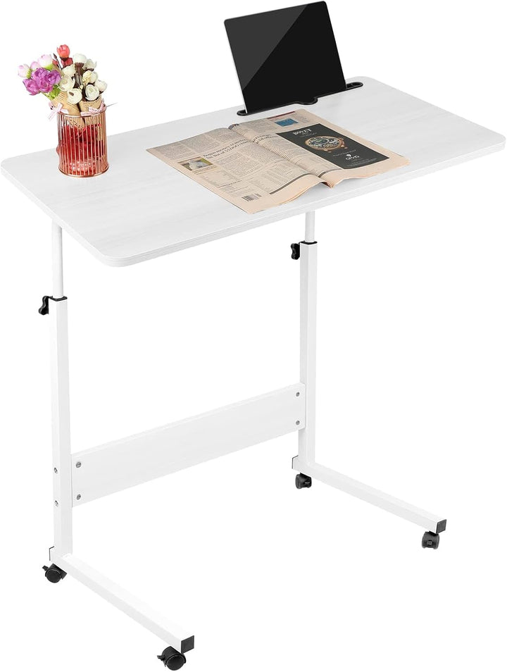 Mobiler Tisch, höhenverstellbar, Tischplatte aus Holz, 80 x 40 cm, Struktur aus Metall, MF, mit Aufb