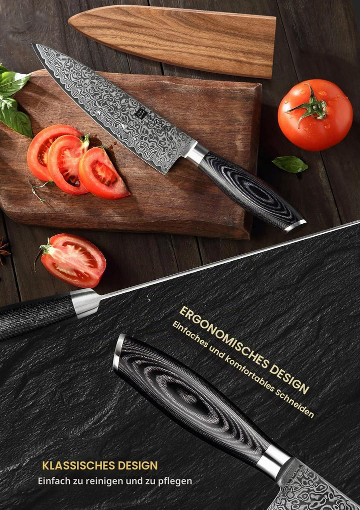 XINZUO 20.1cm Damaskus Kochmesser, 67 Schichten Damaststahl Chefmesser Profi Fleischmesser Kochmesse