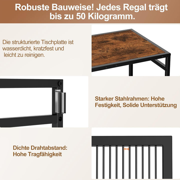 Küchenwagen, Mehrzweck Rollwagen Kuchenrollwagen mitjustierbaren Ablagen,Metallgestell & Industrial-