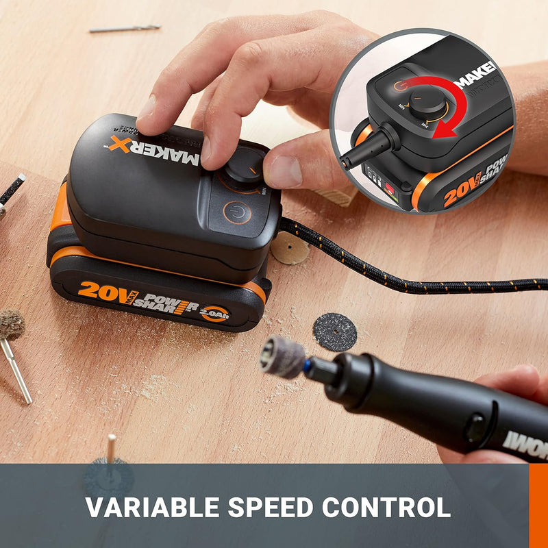 WORX Akku Multifunktionswerkzeug 18V(20V Max) WX739.9, Bürstenlos Motor, MakerX Drehwerkzeug zum Sch