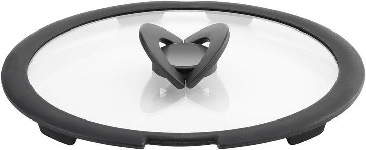 Lagostina 010257600005 Ingenio Induction Mineralis Set 5 Stück, Aluminium Stahl Glas, Schwarz Set In