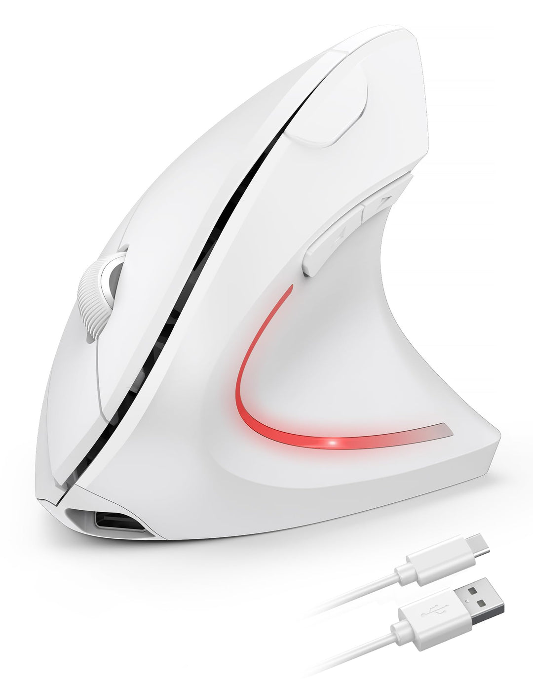 TECKNET Wiederaufladbar Ergonomische Maus Kabellos, 2.4G Optische Vertikale Maus Ergonomisch, 5 Eins