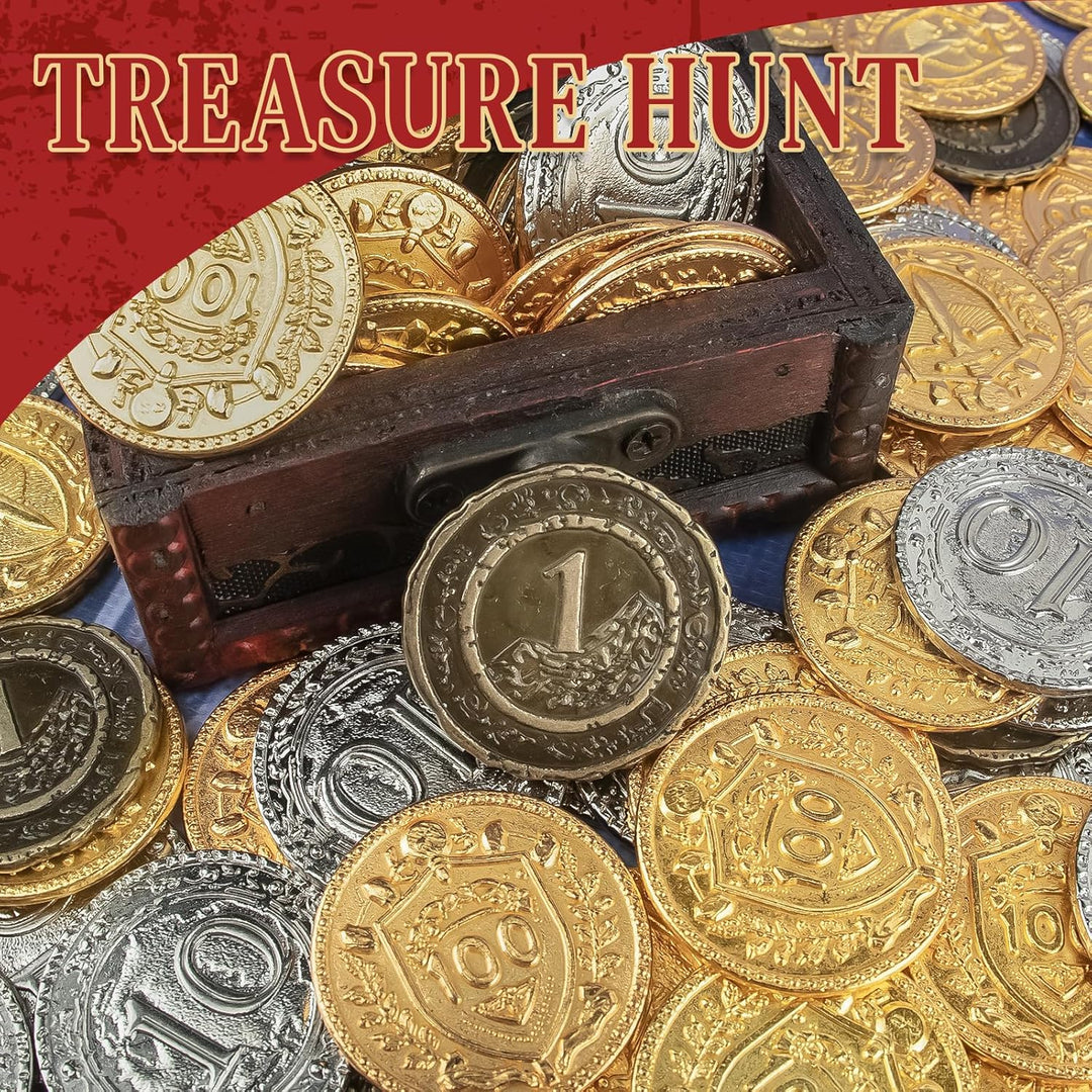 Byhoo 100 PCS Metall DND Münzen, 1,2“ Gold Silber Kupfer Token mit Nennwert für Brettspiel und Table