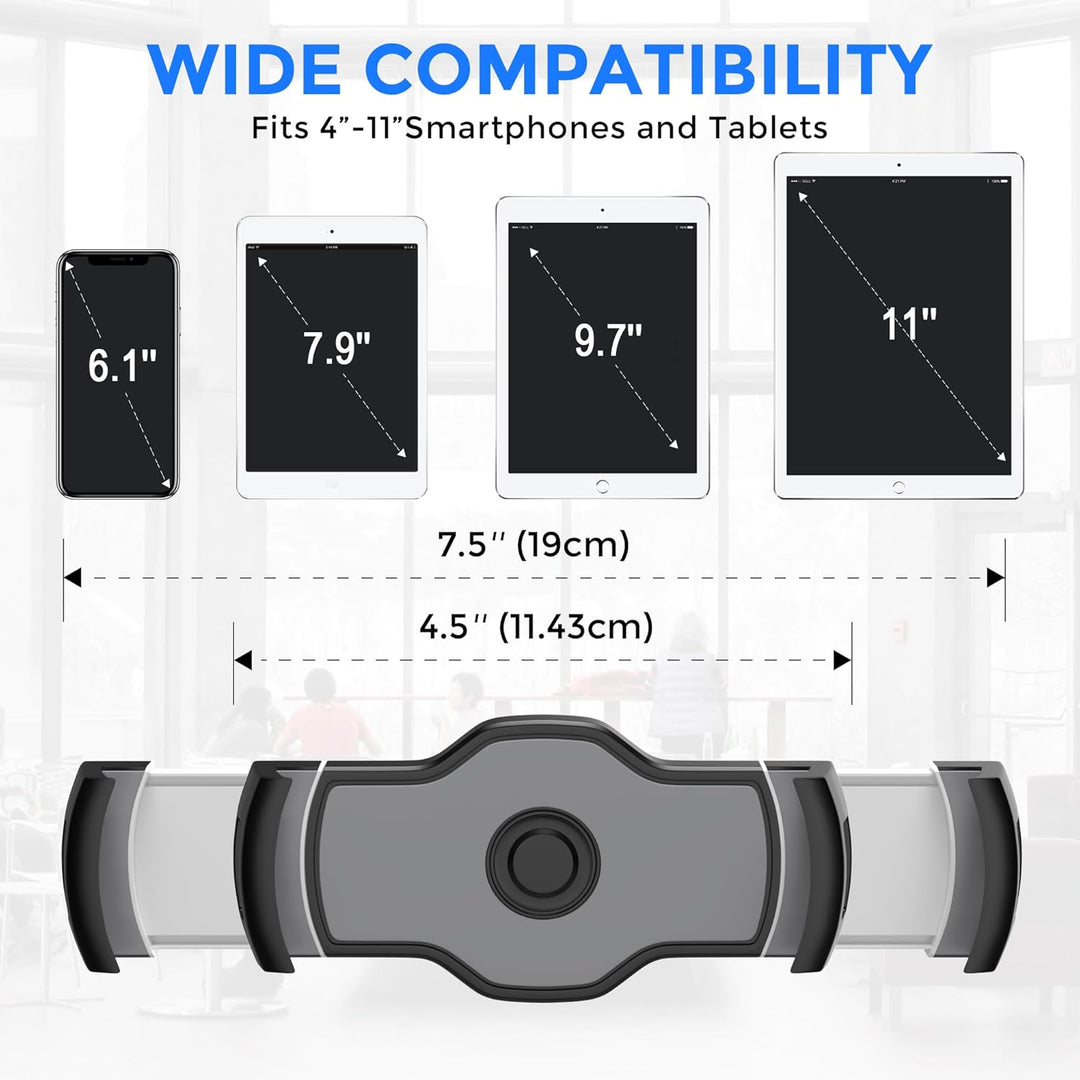 AboveTEK ipad Ständer Faltbar Tablet Ständer 4-11" Tablet Halter Schwarz 360°Swivel Halter Handy Stä