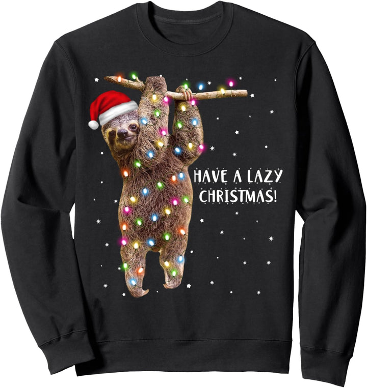 Merry Slothmas Christmas Design For Lazy Sloth Lovers Xmas Sweatshirt