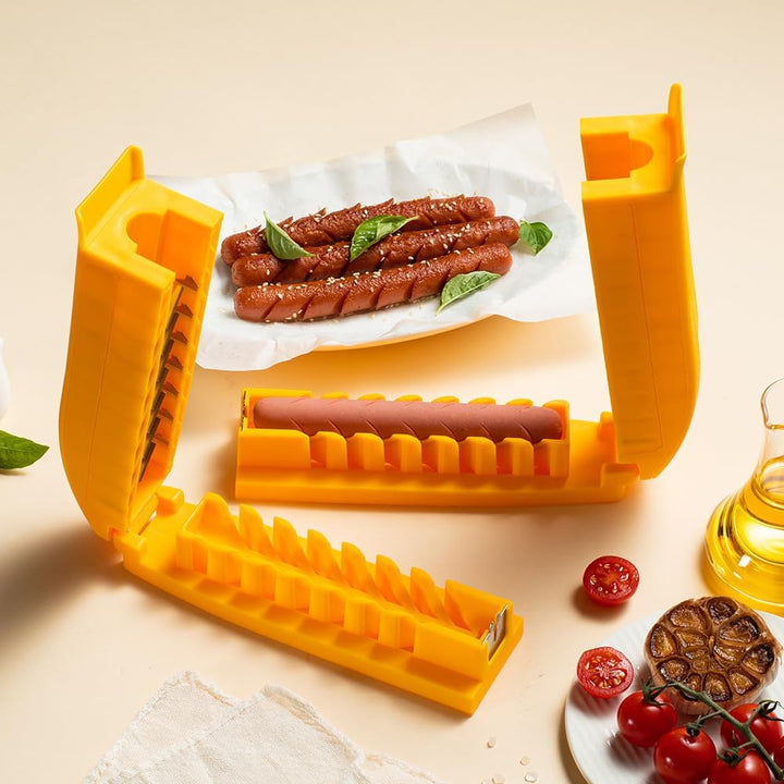 Hot Dog Slicing Tool - Edelstahl Criss-Cross Hot Dog Slicer für perfekte Schnitte - Ideal zum Grille