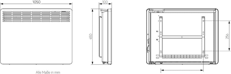 AEG Wandkonvektor WKL 3005, Elektroheizung energiesparend, 3000 W für ca. 35 m², TÜV geprüft, LCD-Di