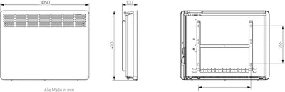 AEG Wandkonvektor WKL 3005, Elektroheizung energiesparend, 3000 W für ca. 35 m², TÜV geprüft, LCD-Di