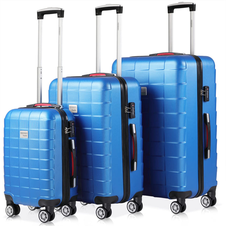 Monzana® Kofferset Exopack 3-teilig TSA Schloss Aluminium Teleskopgriff Gel-Griffe 210D Polyester AB