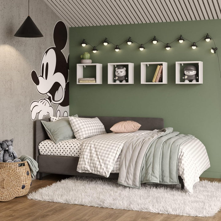 KUBUTKU Wandregal 4er Set 30x33x18 Quadratisch Hängeregal Mordern Design Wandboard für Wohnzimmer Sc