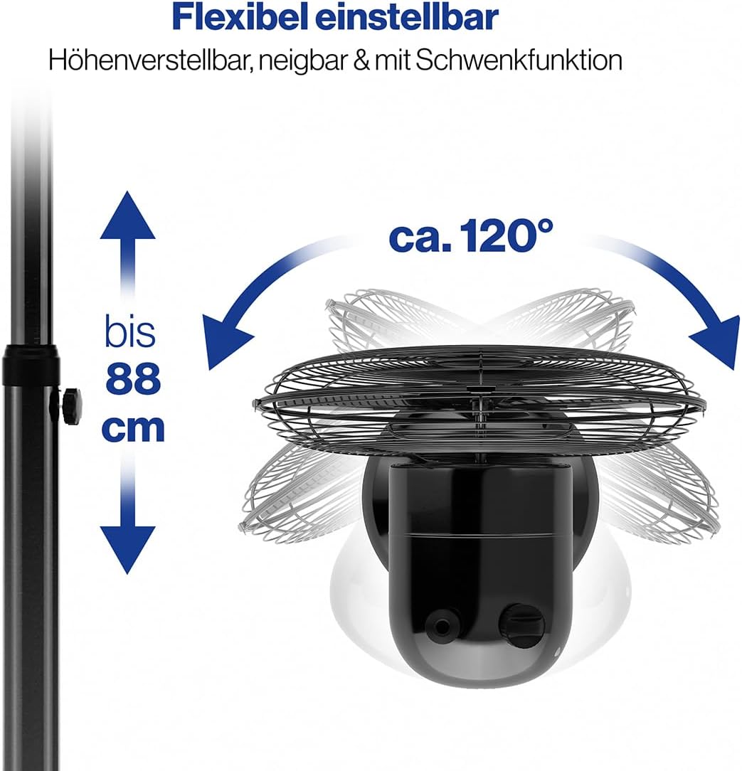 ProfiCare® Ventilator mit Schwenkfunktion | höhenverstellbar | Ventilator leise Ø 40cm | Standventil