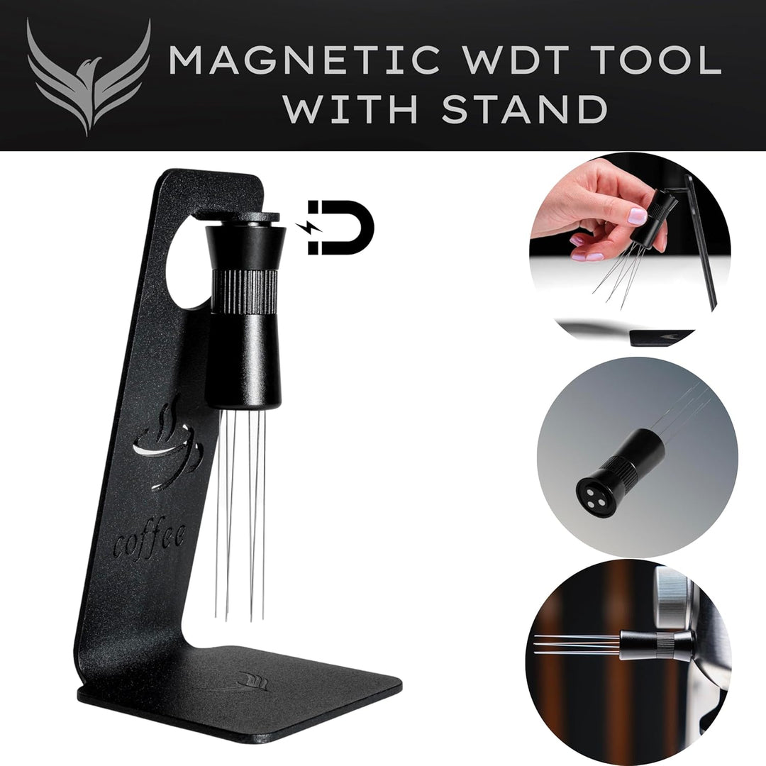 WDT Tool Espresso Distribution Tool – Verstellbarer Kaffee Nadelverteiler 0.25mm & 0.4mm, Magnetisch