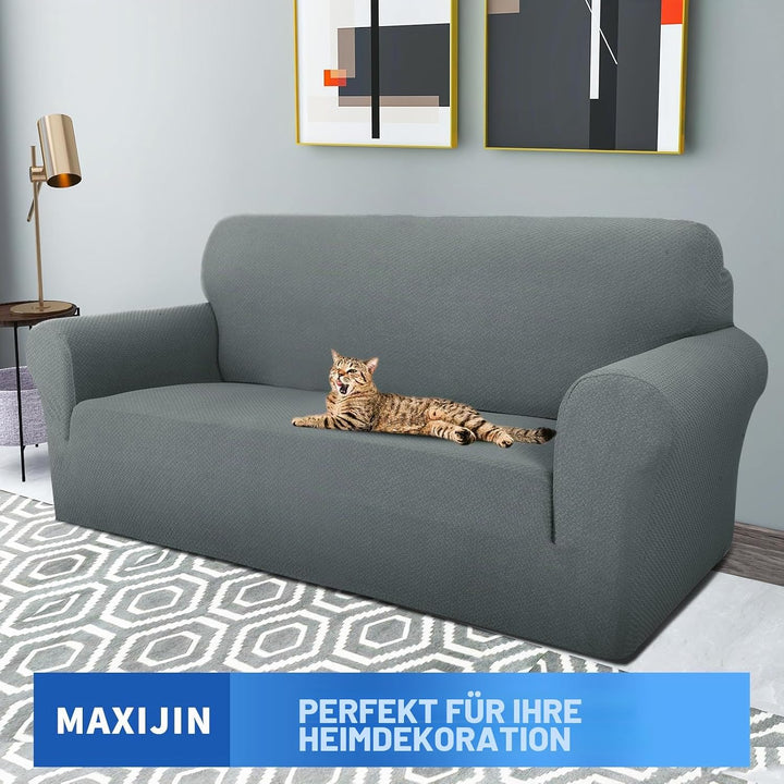 MAXIJIN Creative Jacquard Couchbezüge für 2-Sitzer, Super Stretch rutschfeste Liebessitz Sofabezug f