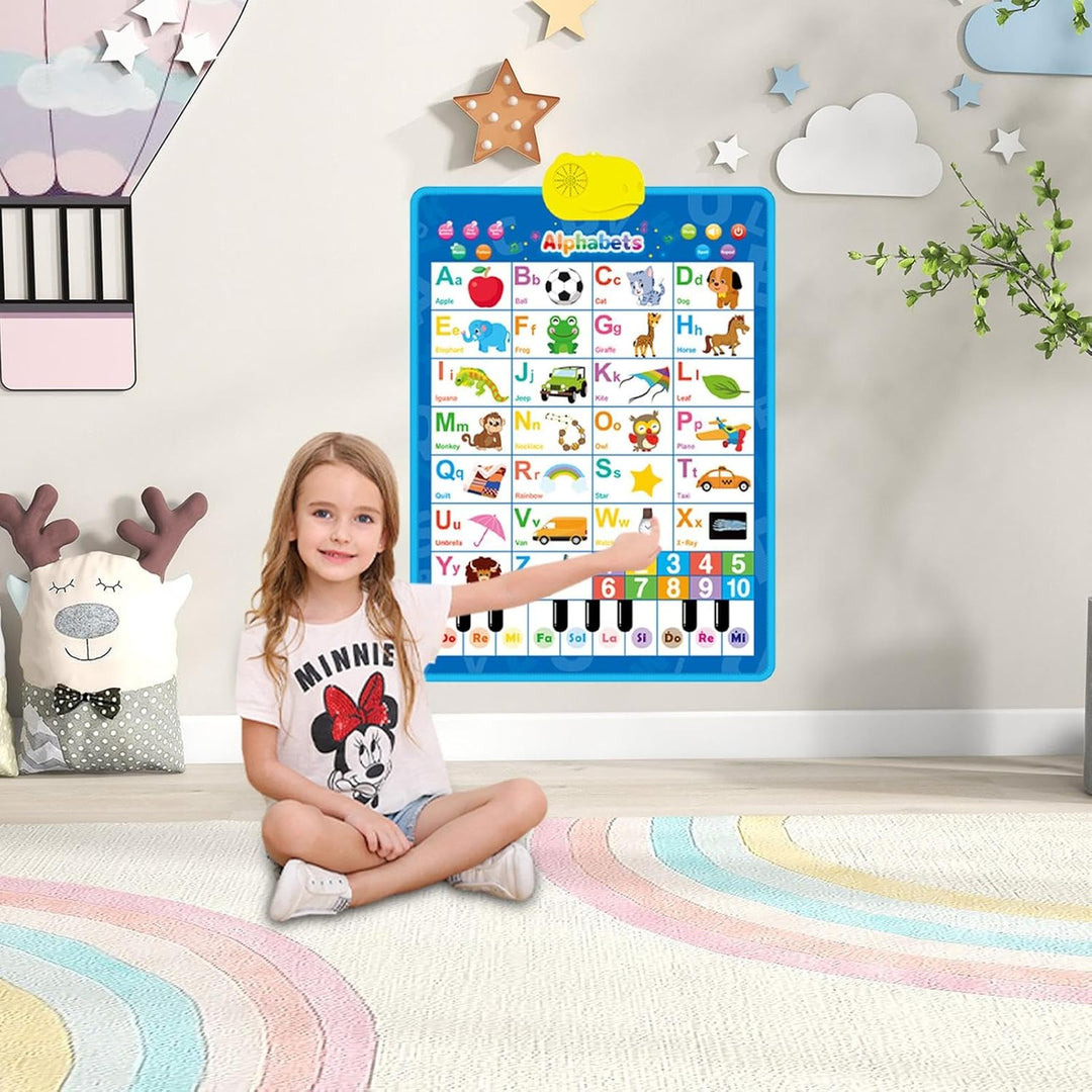 Elektronische Wandtafel – interaktives 40,6 x 55,9 cm grosses Alphabet-Zahlen-Poster, musikalisches
