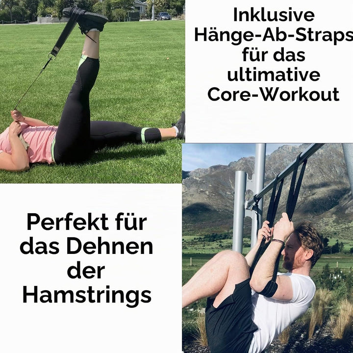 Suspension Trainer, Bodyweight Training Straps for Full Body Workouts at Home, Includes Door Anker,