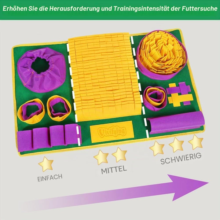 Vivifying Schnüffelmatte für Hunde, interaktives Fütterungsspiel gegen Langeweile und geistige Stimu