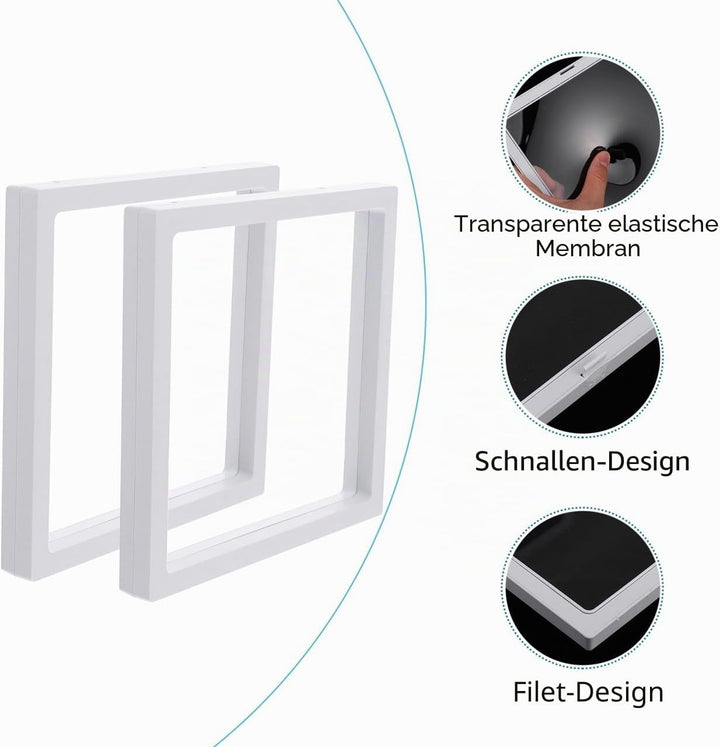 Gadpiparty 2 Stück 3D Schweberahmen Displayhalter aus Transparentem Kunststoff Schwebende Münz und S