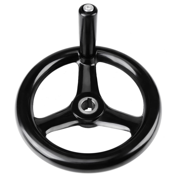 Drehmaschine Handrad, 18 * 200mm schwarzes rundes 3-Speichen-Handrad, Dreispeichen-Handrad-Kunststof