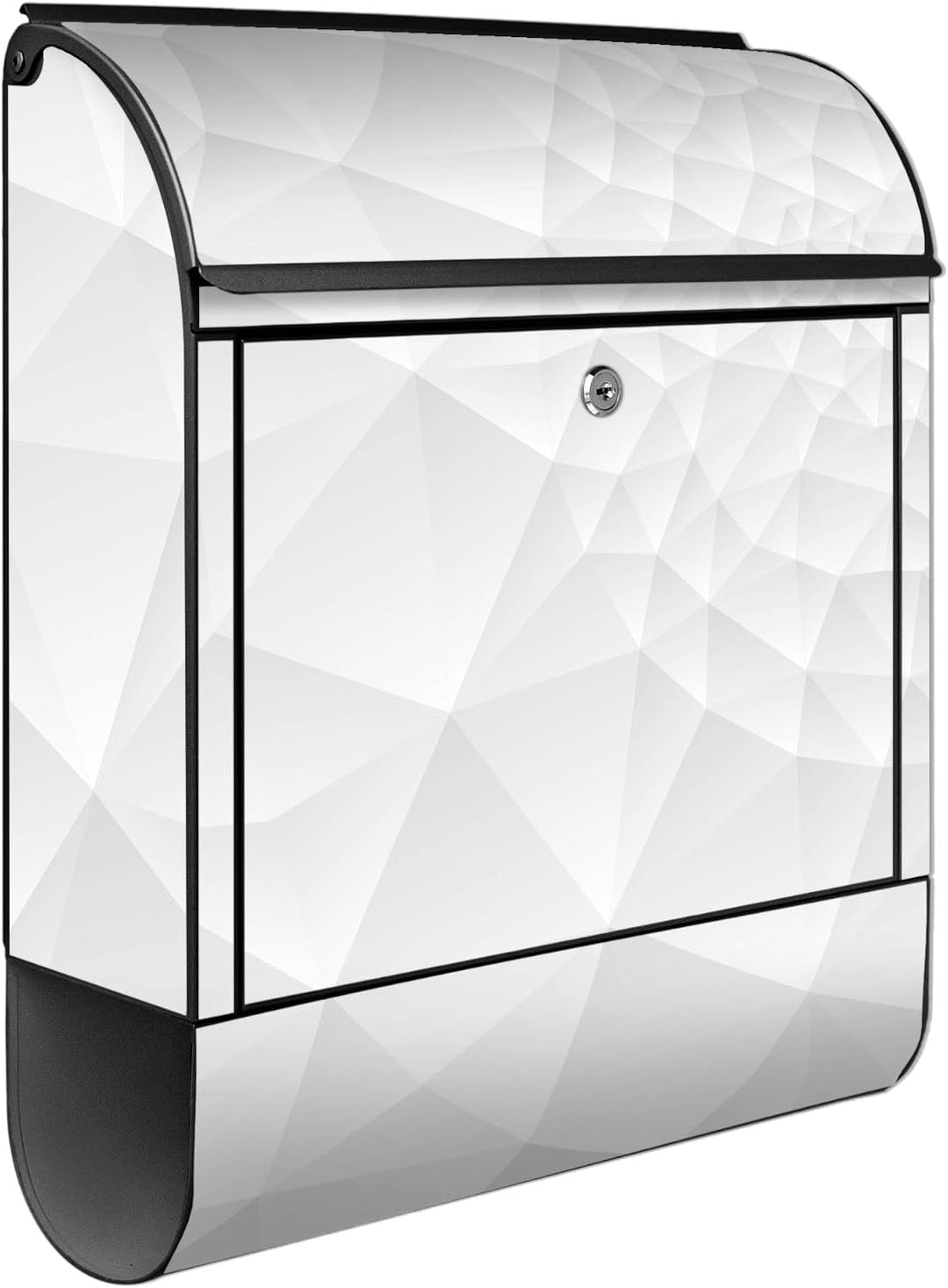 banjado Design Briefkasten 38,5x46,5x13cm & 2 Schlüssel - Briefkasten Stahl Schwarz mit Zeitungsfach